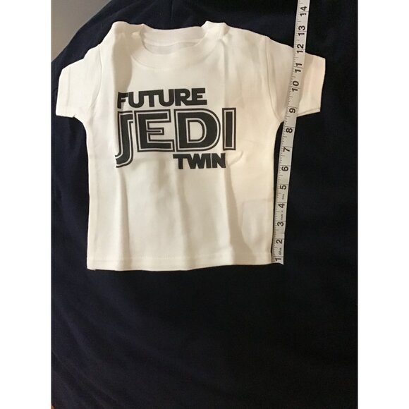 Future Jedi Twins Baby T-Shirt Twin Set - Baby Twins Gift - Baby Gift Twins 3-6m - Picture 4 of 4
